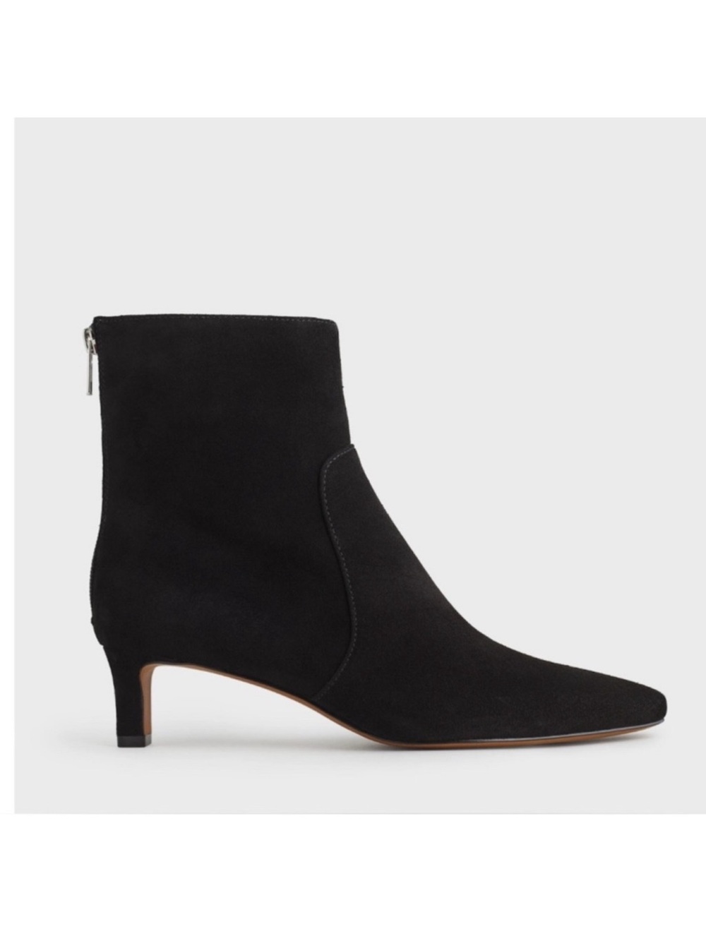 Madewell The Dimes Black Suede Kitten Heel Ankle Boots Booties - Picture 10 of 10